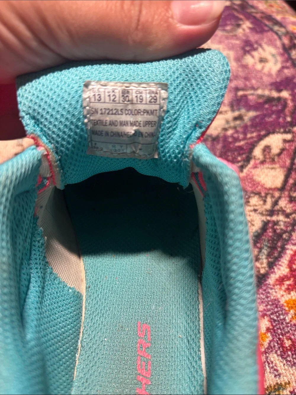 Skechers Girls' Pink & Purple Athletic Sneakers, Size 13